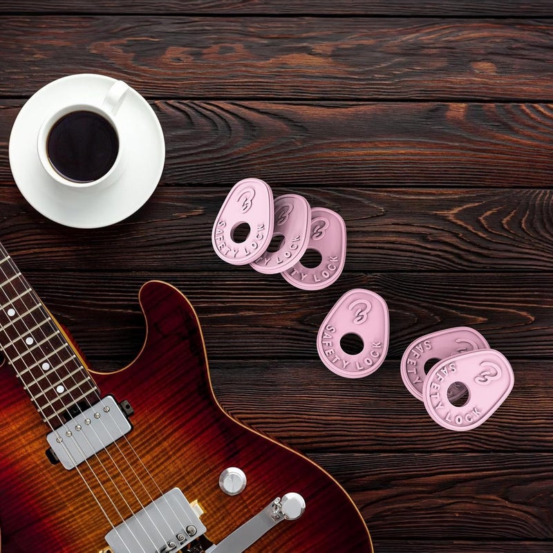 BestSounds Guitar Strap Blocks, 6PCS Premium Silicone Safety Locks (B Style Pink) - Image 5